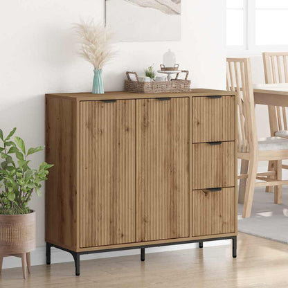 vidaXL Buffet chêne artisanal 89,5 x 33 x 82 cm bois d'ingénierie