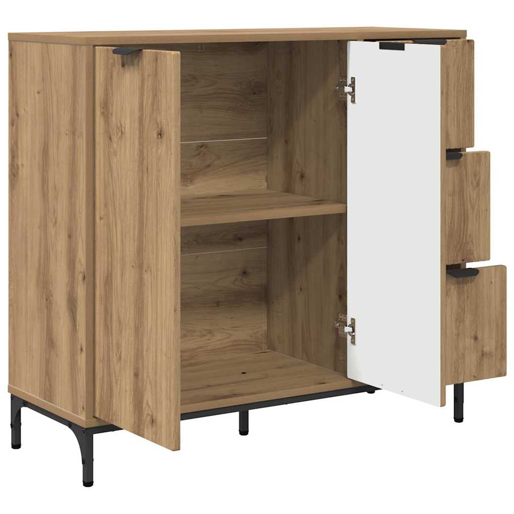 vidaXL Buffet chêne artisanal 89,5 x 33 x 82 cm bois d'ingénierie