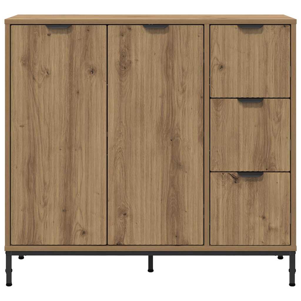 vidaXL Buffet chêne artisanal 89,5 x 33 x 82 cm bois d'ingénierie