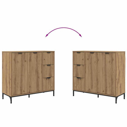 vidaXL Buffet chêne artisanal 89,5 x 33 x 82 cm bois d'ingénierie