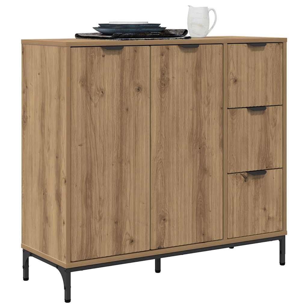 vidaXL Buffet chêne artisanal 89,5 x 33 x 82 cm bois d'ingénierie