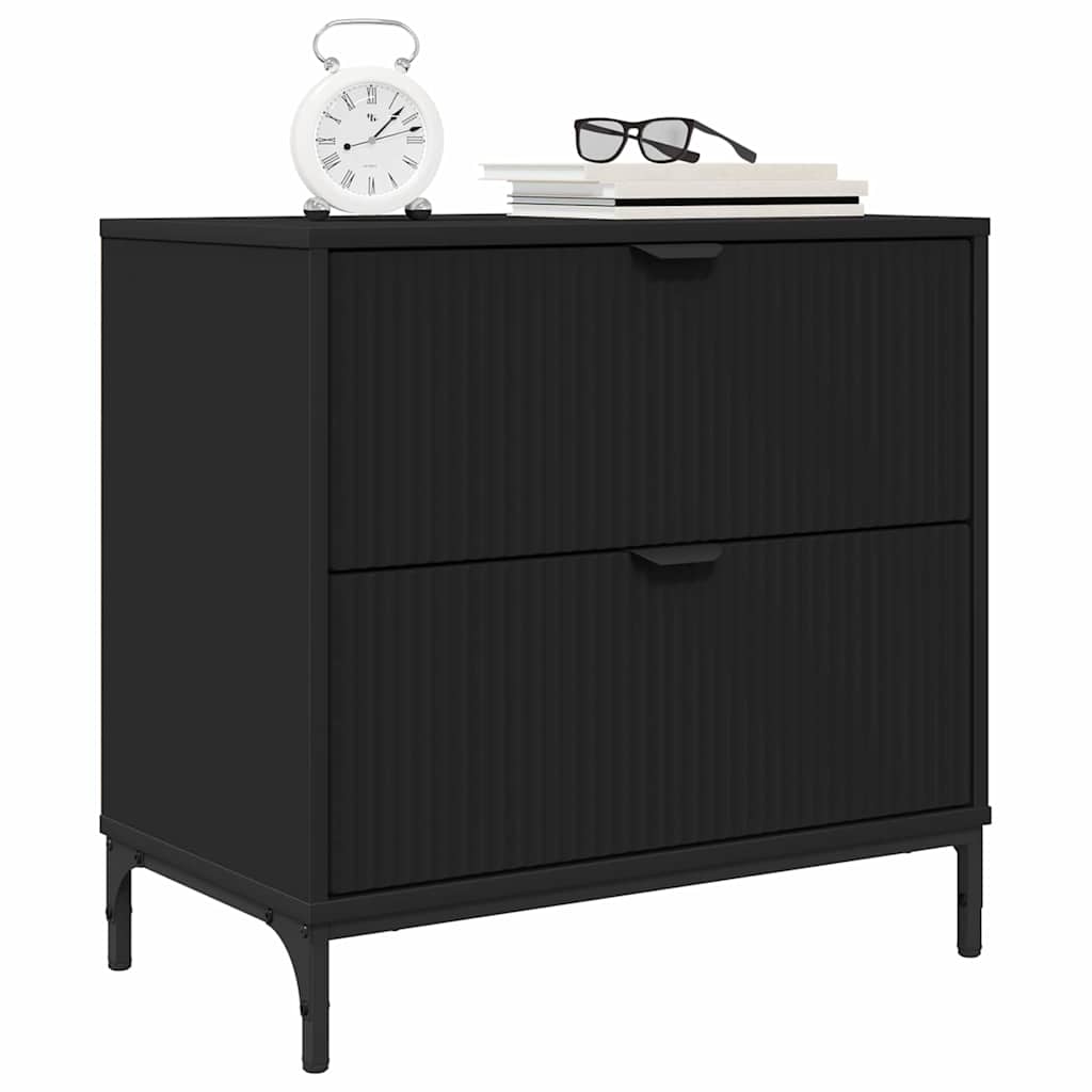 vidaXL Nachttisch Schwarz 63,5 x 36 x 61 cm Holzwerkstoff