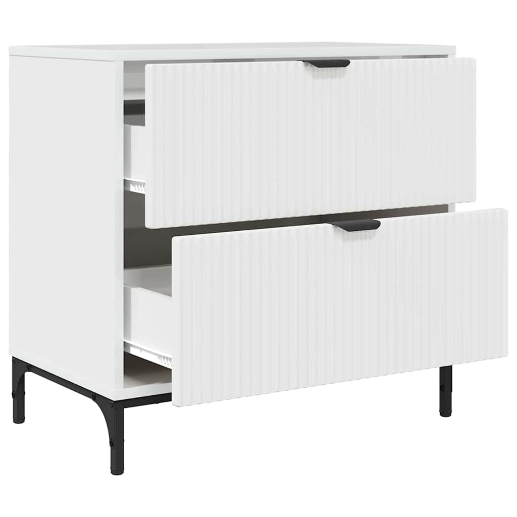 vidaXL Nachttisch Hochglanz-Weiß 63,5 x 36 x 61 cm Holzwerkstoff