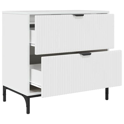 vidaXL Nachttisch Hochglanz-Weiß 63,5 x 36 x 61 cm Holzwerkstoff