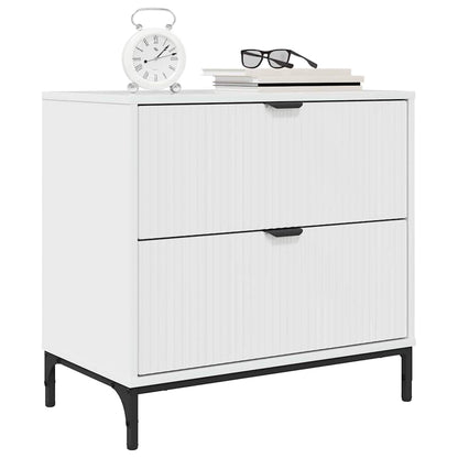 vidaXL Nachttisch Hochglanz-Weiß 63,5 x 36 x 61 cm Holzwerkstoff