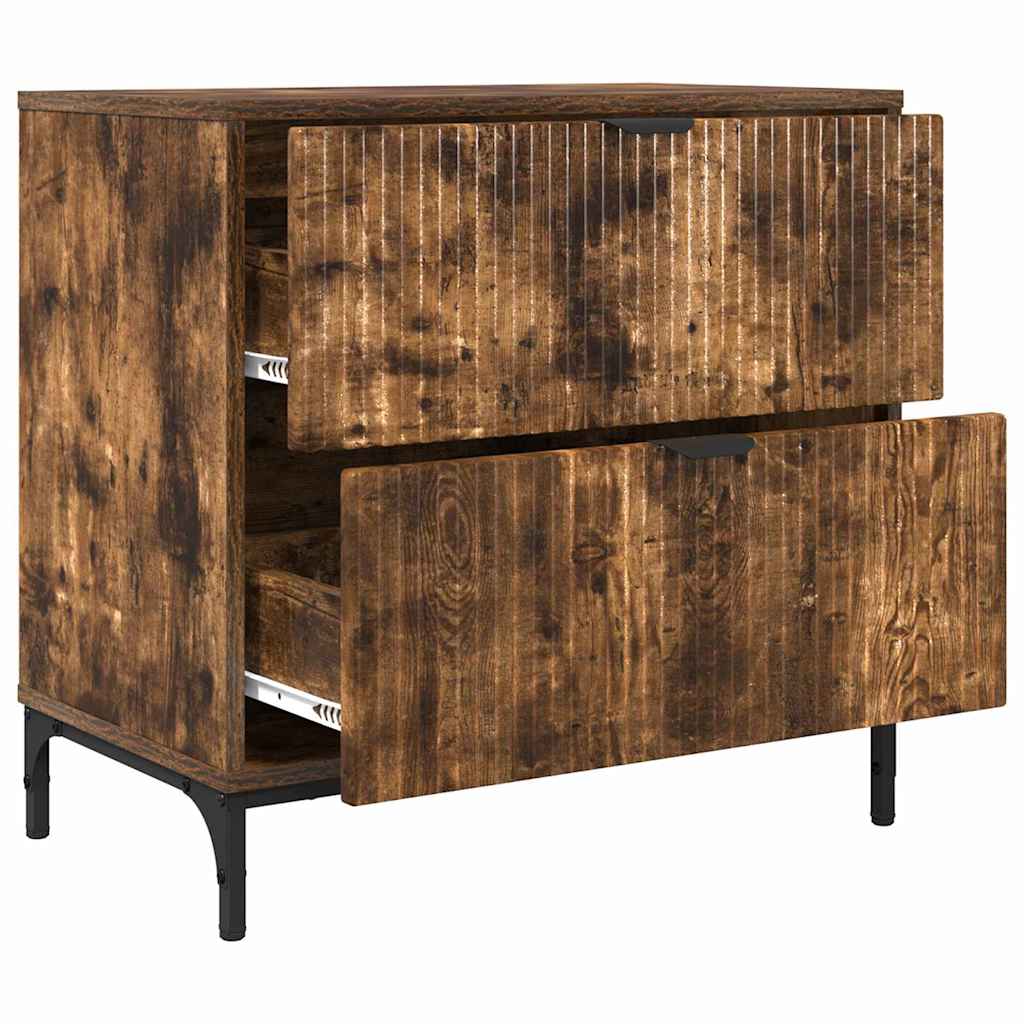vidaXL Nachttisch Räuchereiche 63,5 x 36 x 61 cm Holzwerkstoff