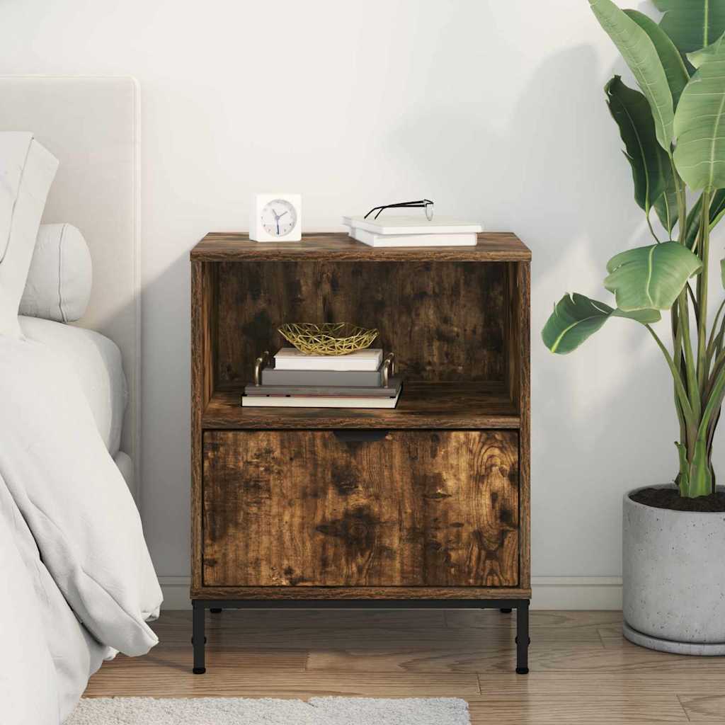 vidaXL Nachttisch Räuchereiche 49 x 36 x 61 cm Holzwerkstoff