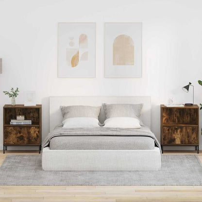 vidaXL Nachttisch 2 pcs Räuchereiche 49 x 36 x 61 cm Holzwerkstoff