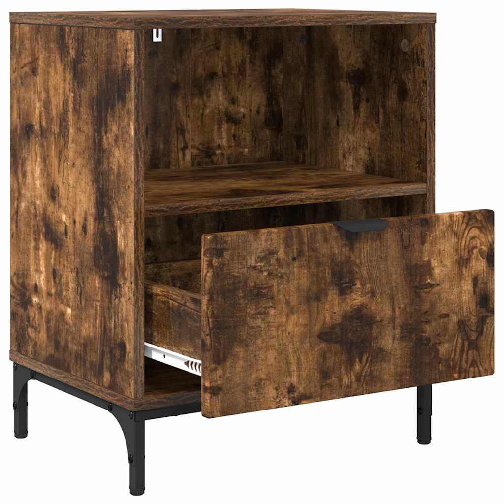 vidaXL Nachttisch 2 pcs Räuchereiche 49 x 36 x 61 cm Holzwerkstoff