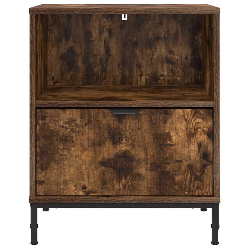 vidaXL Nachttisch 2 pcs Räuchereiche 49 x 36 x 61 cm Holzwerkstoff