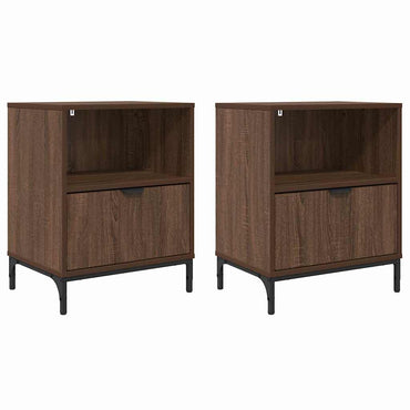 vidaXL Nachttisch 2 pcs Braun Eichen-Optik 49 x 36 x 61 cm