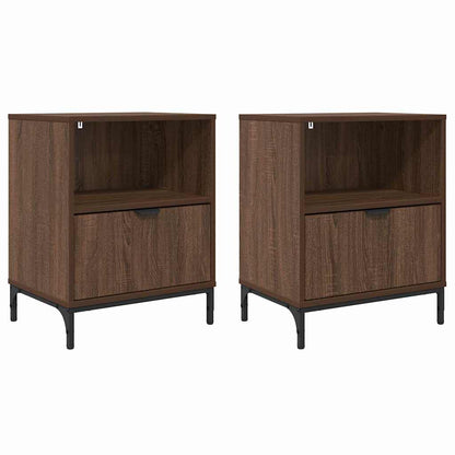 vidaXL Nachttisch 2 pcs Braun Eichen-Optik 49 x 36 x 61 cm