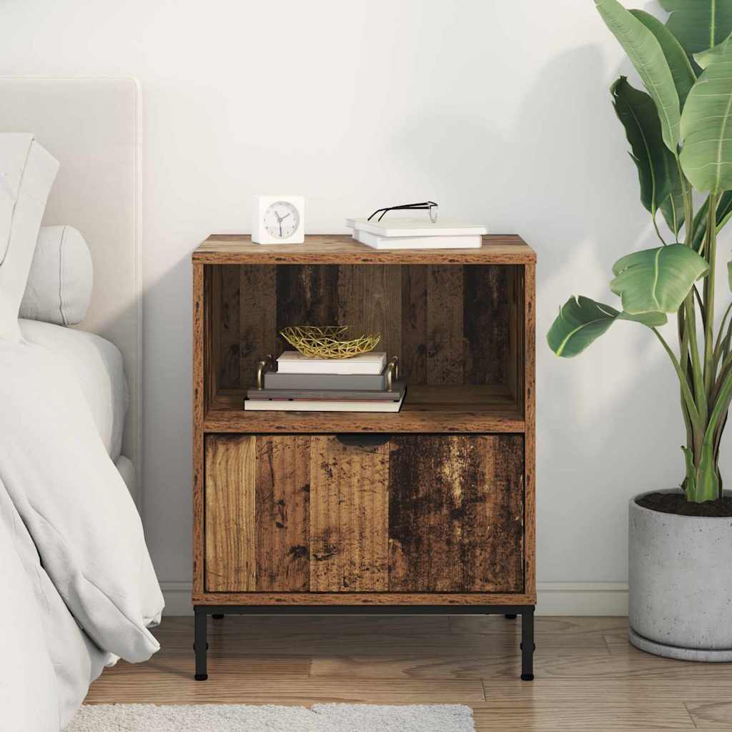 vidaXL Nachttisch mit Schubladen Altholz 49 x 36 x 61 cm Holzwerkstoff