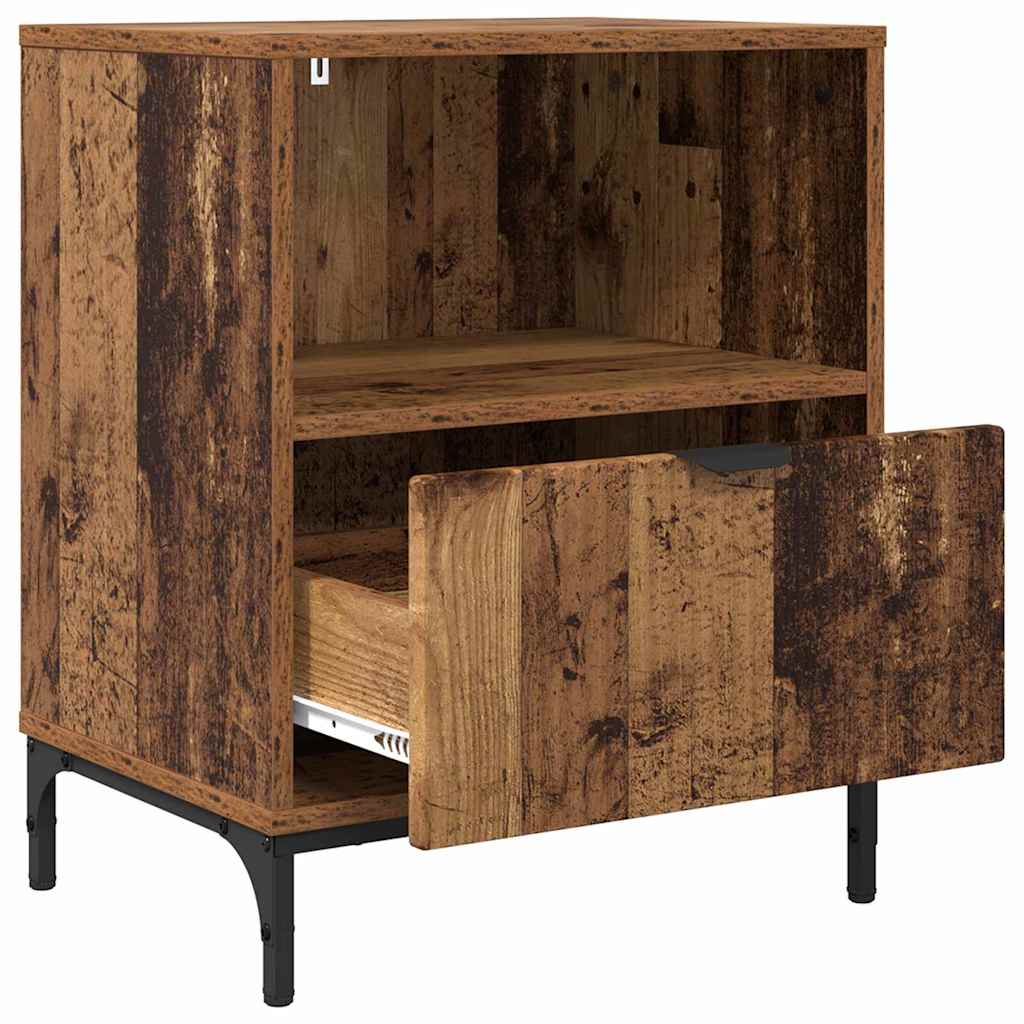 vidaXL Nachttisch mit Schubladen Altholz 49 x 36 x 61 cm Holzwerkstoff