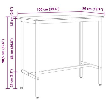 Tisch Graues Sonoma 100 x 50 x 90,5 cm