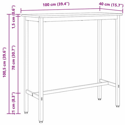 Tisch Geräucherte Eiche 100 x 40 x 100,5 cm