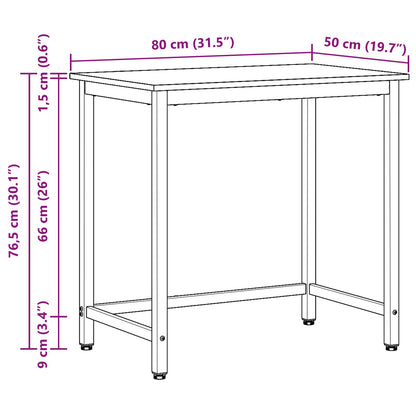 vidaXL Tisch Altholz 80 x 50 x 76,5 cm Ingenieure Holz und Stahl