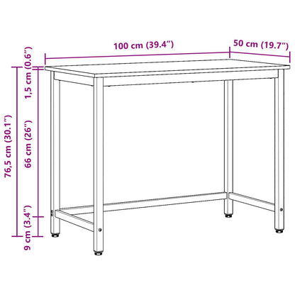 vidaXL Tisch Artisan-Eiche 100 x 50 x 76,5 cm
