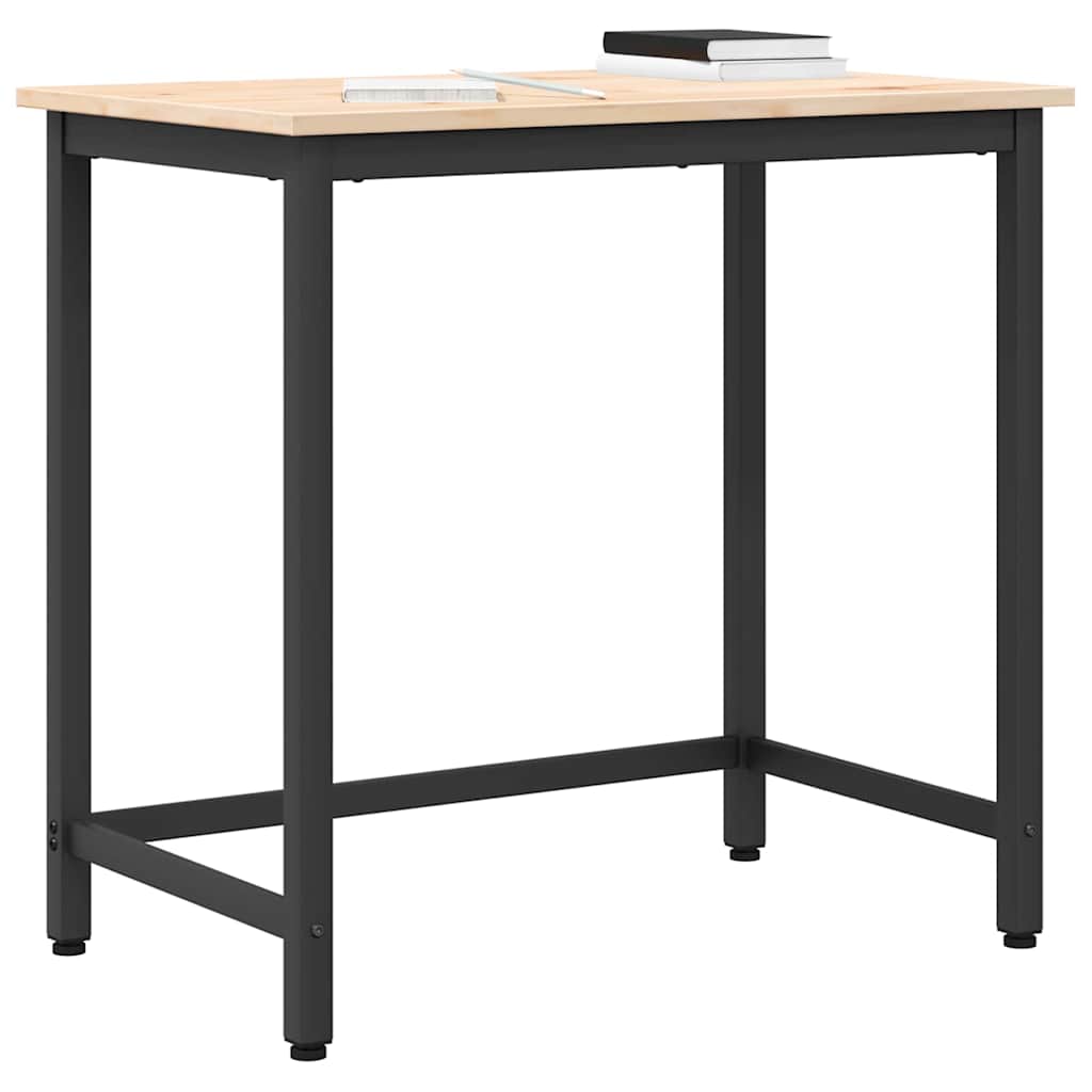 vidaXL Tisch Natur 80 x 50 x 77 cm Ingenieure Holz und Stahl