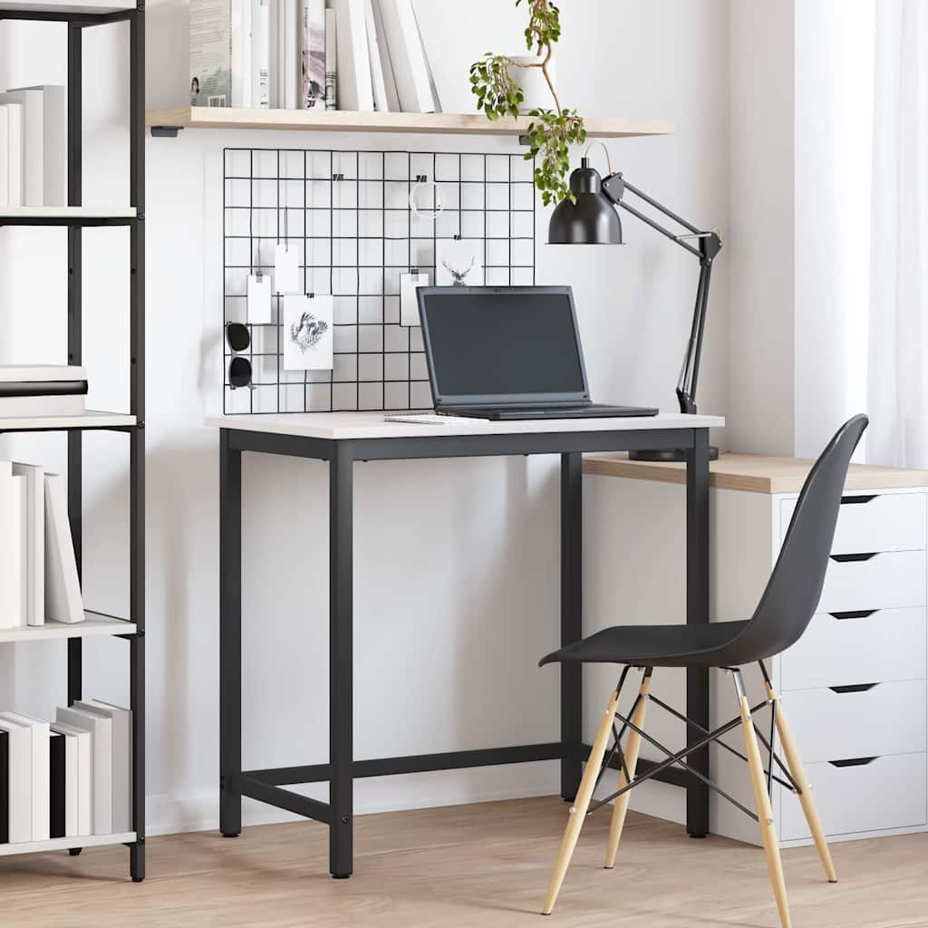 vidaXL Tisch Weiß 80 x 50 x 77 cm Ingenieure Holz und Stahl
