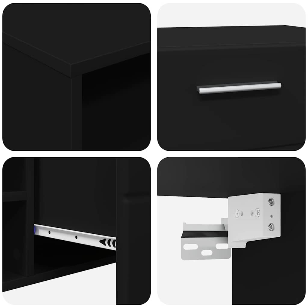 Holzschrank Schwarz 100,5 x 39 x 30 cm Holzwerkstoff