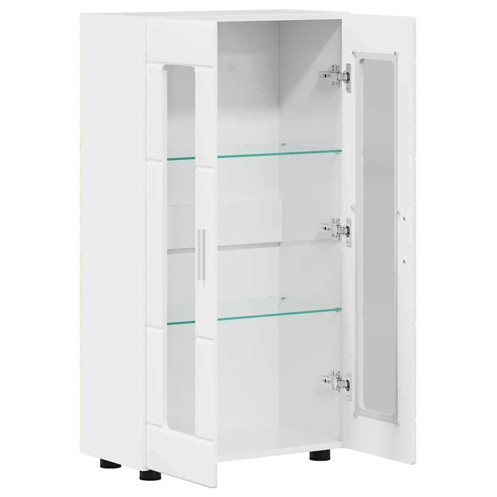 Sideboard mit Regal FLORIN Hochglanz Weiß 55,5 x 29 x 103 cm