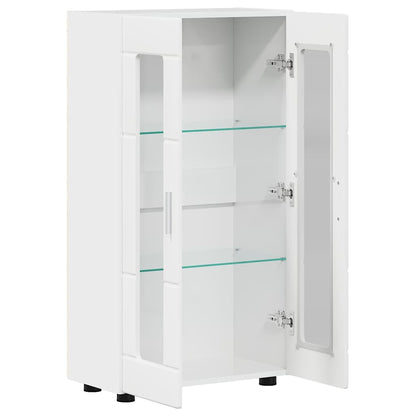 Sideboard mit Regal FLORIN Hochglanz Weiß 55,5 x 29 x 103 cm