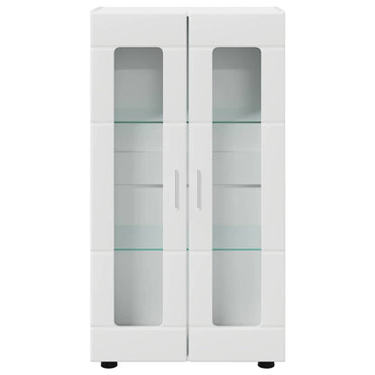 Sideboard mit Regal FLORIN Hochglanz Weiß 55,5 x 29 x 103 cm