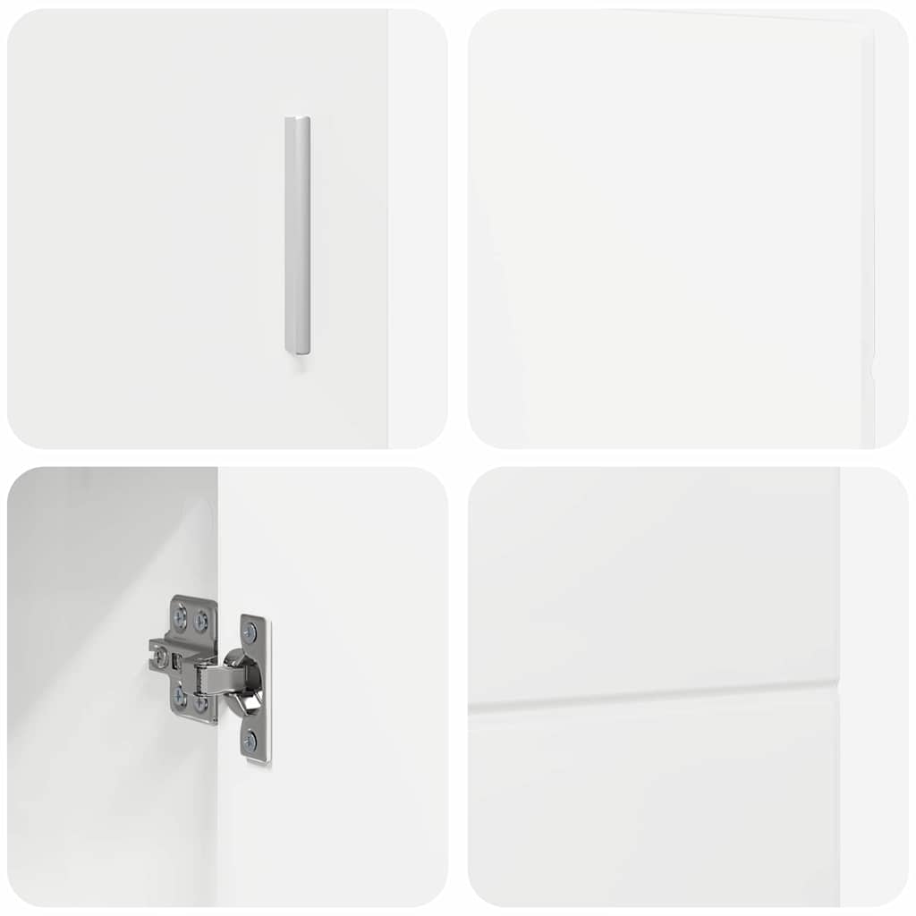 Sideboard mit Regal FLORIN Hochglanz Weiß 88,5 x 30,5 x 55,5 cm