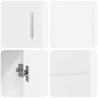 Sideboard mit Regal FLORIN Hochglanz Weiß 88,5 x 30,5 x 55,5 cm