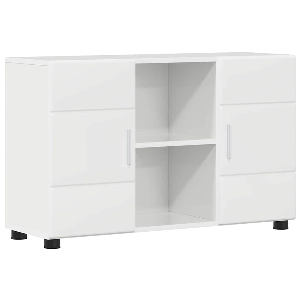 Sideboard mit Regal FLORIN Hochglanz Weiß 88,5 x 30,5 x 55,5 cm