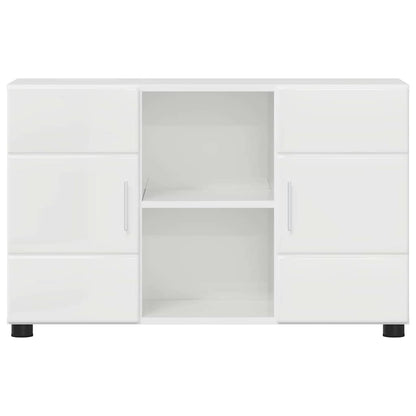 Sideboard mit Regal FLORIN Hochglanz Weiß 88,5 x 30,5 x 55,5 cm