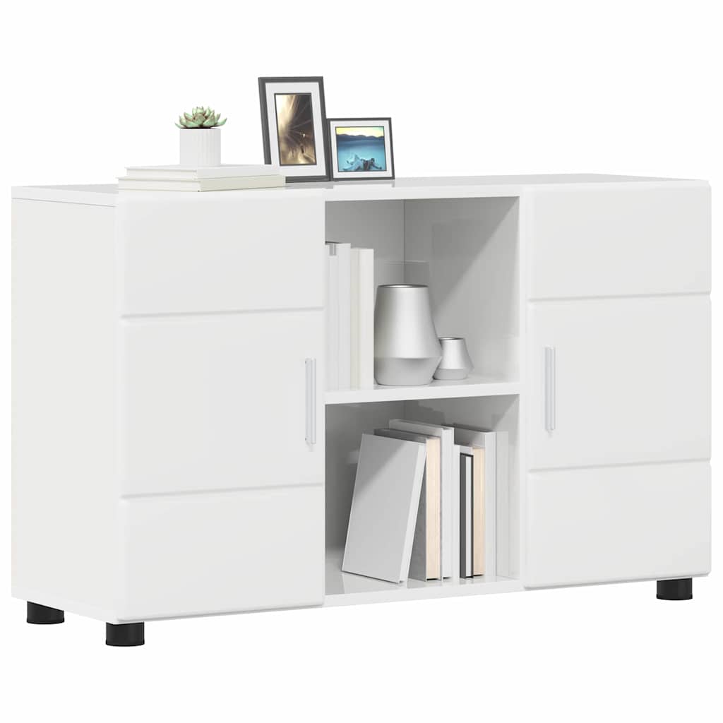 Sideboard mit Regal FLORIN Hochglanz Weiß 88,5 x 30,5 x 55,5 cm