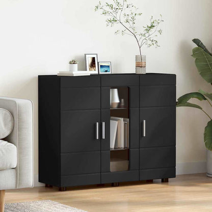 Holzschrank Schwarz 88,5 x 30,5 x 73 cm Holzwerkstoff