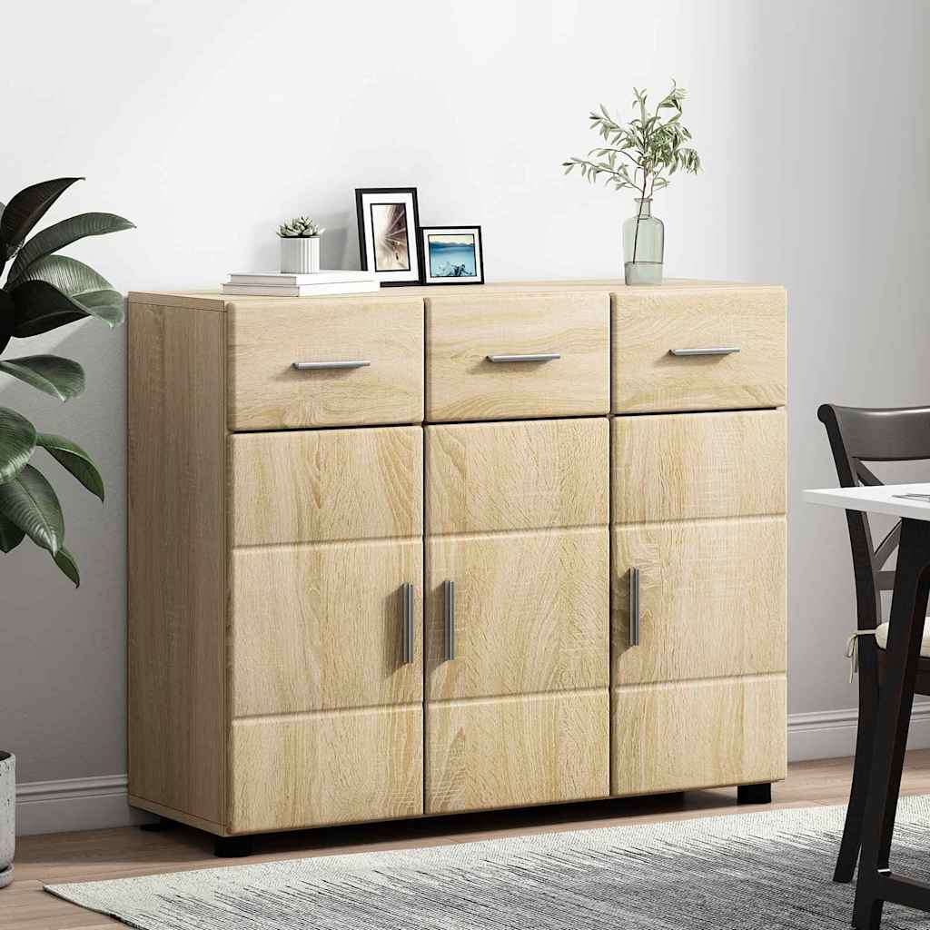 Sideboard FLORIN Sonoma-Eiche 88,5 x 30,5 x 73 cm Holzwerkstoff
