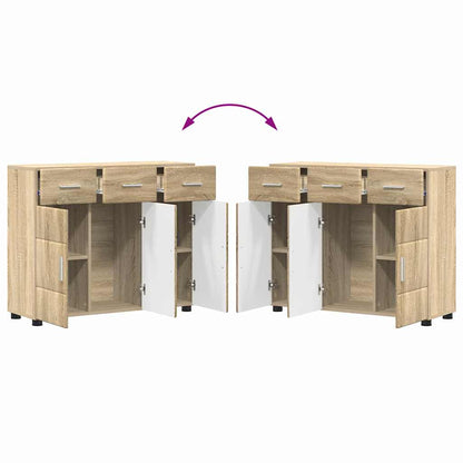 Sideboard FLORIN Sonoma-Eiche 88,5 x 30,5 x 73 cm Holzwerkstoff