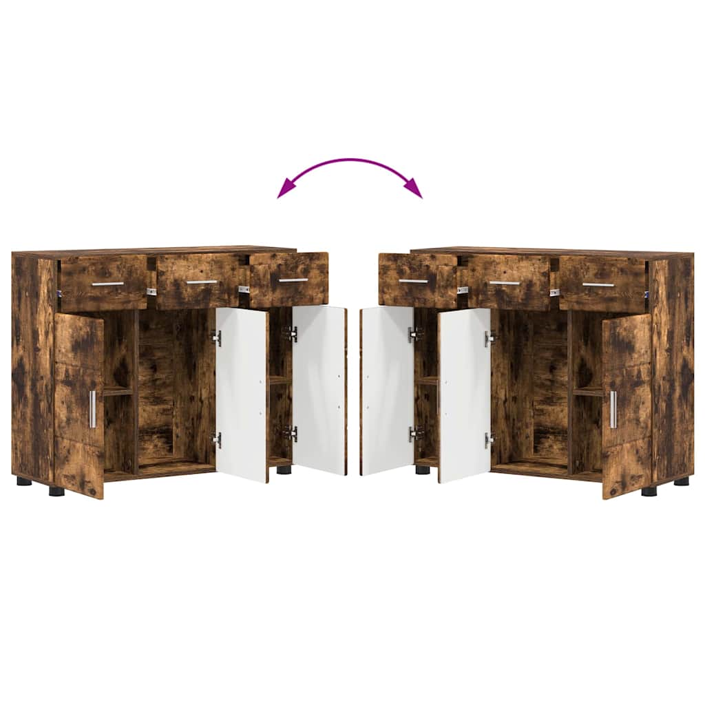 Sideboard mit Tür FLORIN Geräucherte Eiche 88,5 x 30,5 x 73 cm