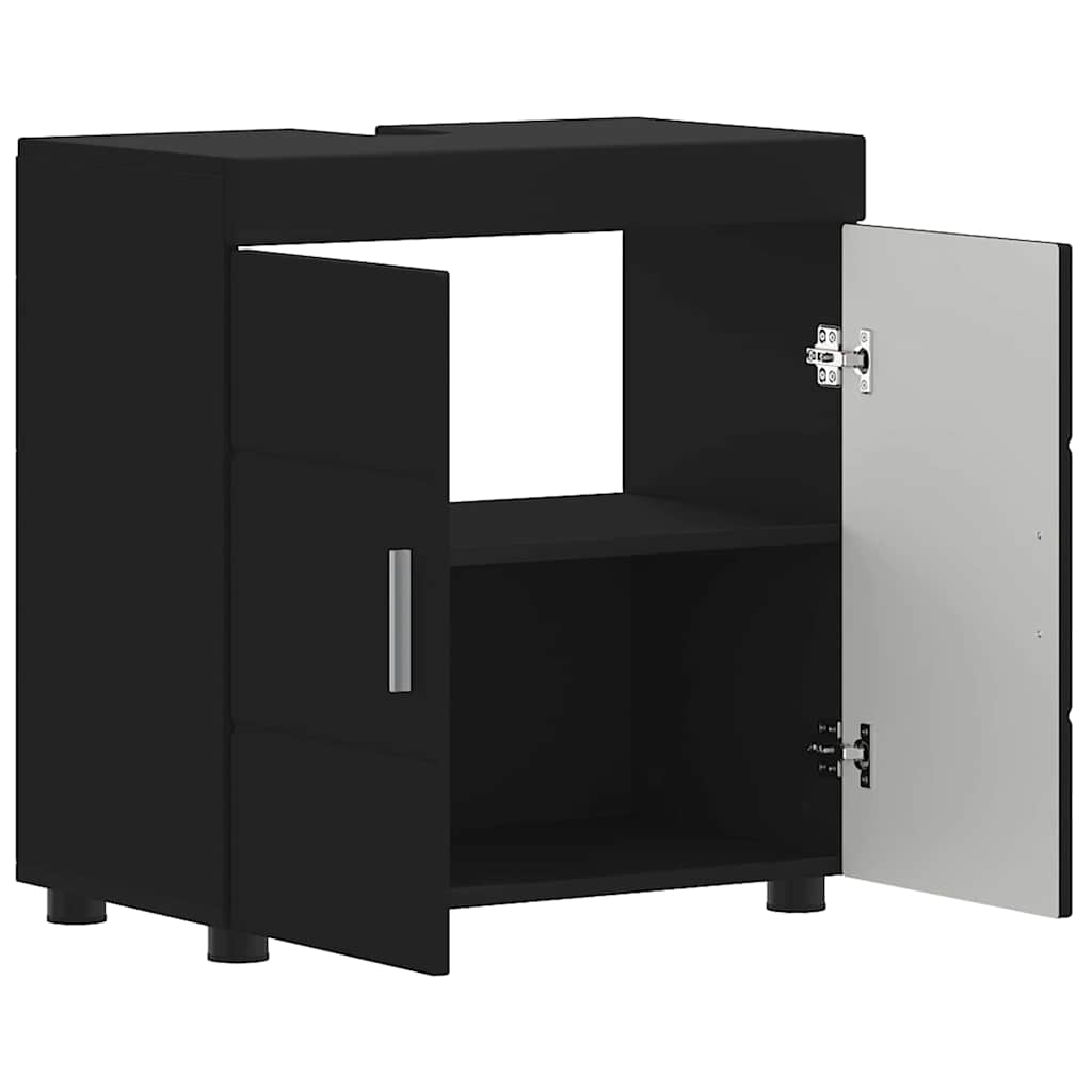 Badezimmerschrank-Set TULUM Schwarz 60 x 34 x 63 cm