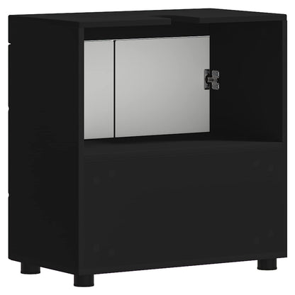 vidaXL Badezimmerschrank-Set TULUM Schwarz 60 x 34 x 63 cm