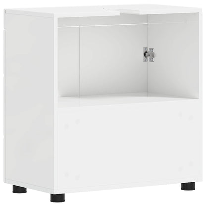 vidaXL Badezimmerschrank-Set TULUM Hochglanz Weiß 60 x 34 x 63 cm