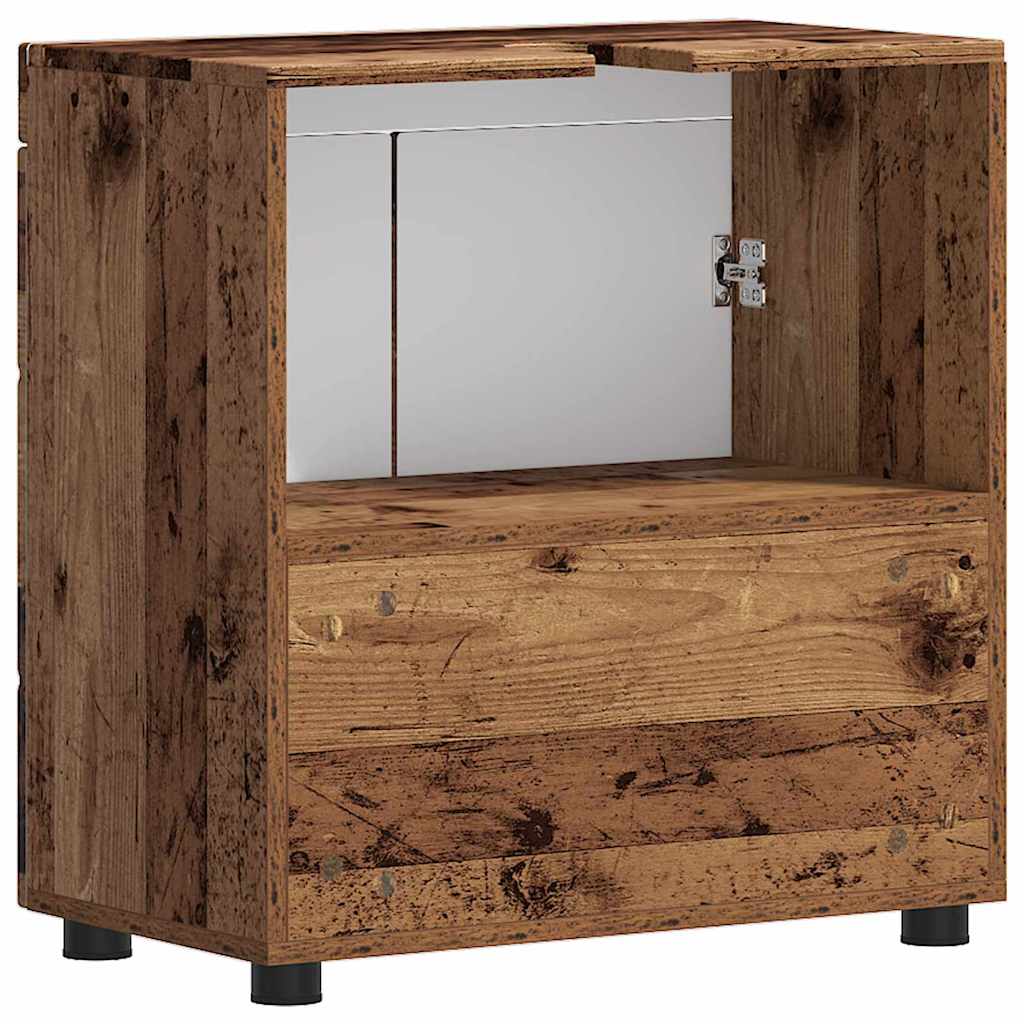 Badezimmerschrank-Set TULUM Altholz 60 x 34 x 63 cm
