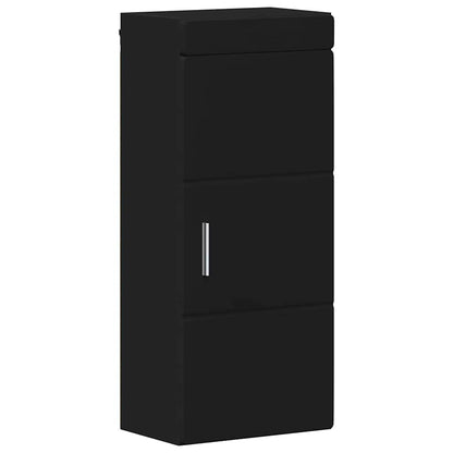 Badezimmer-Wandschrank mit Tür TULUM Schwarz 37 x 24,5 x 86 cm