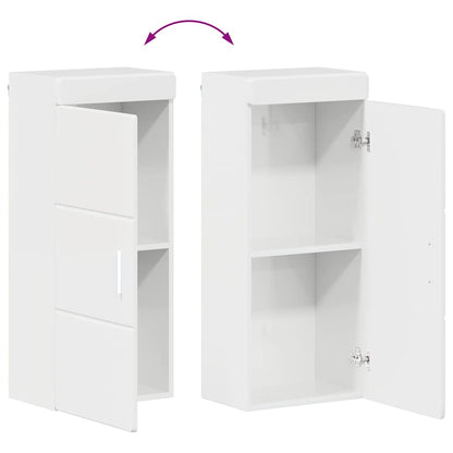vidaXL Badezimmer-Wandschrank TULUM Hochglanz Weiß 37 x 24,5 x 86 cm