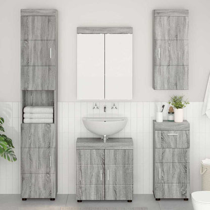 vidaXL Badezimmer-Wandschrank TULUM Graues Sonoma 37 x 24,5 x 86 cm
