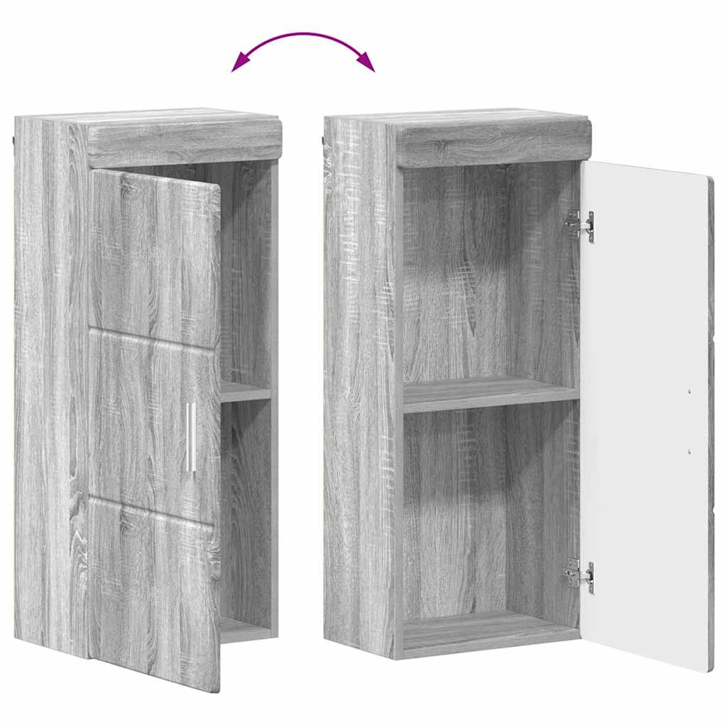 vidaXL Badezimmer-Wandschrank TULUM Graues Sonoma 37 x 24,5 x 86 cm