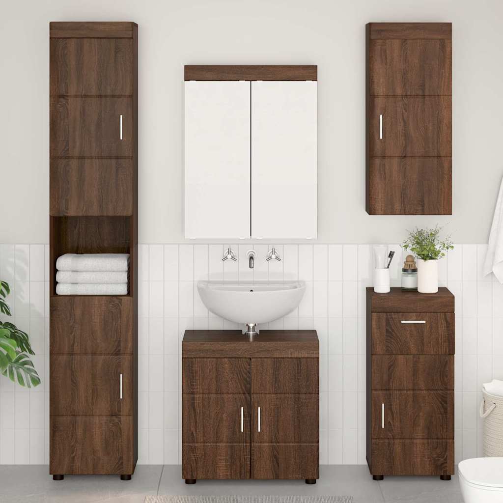 vidaXL Badezimmer-Wandschrank TULUM Braun Eichen-Optik Holzwerkstoff