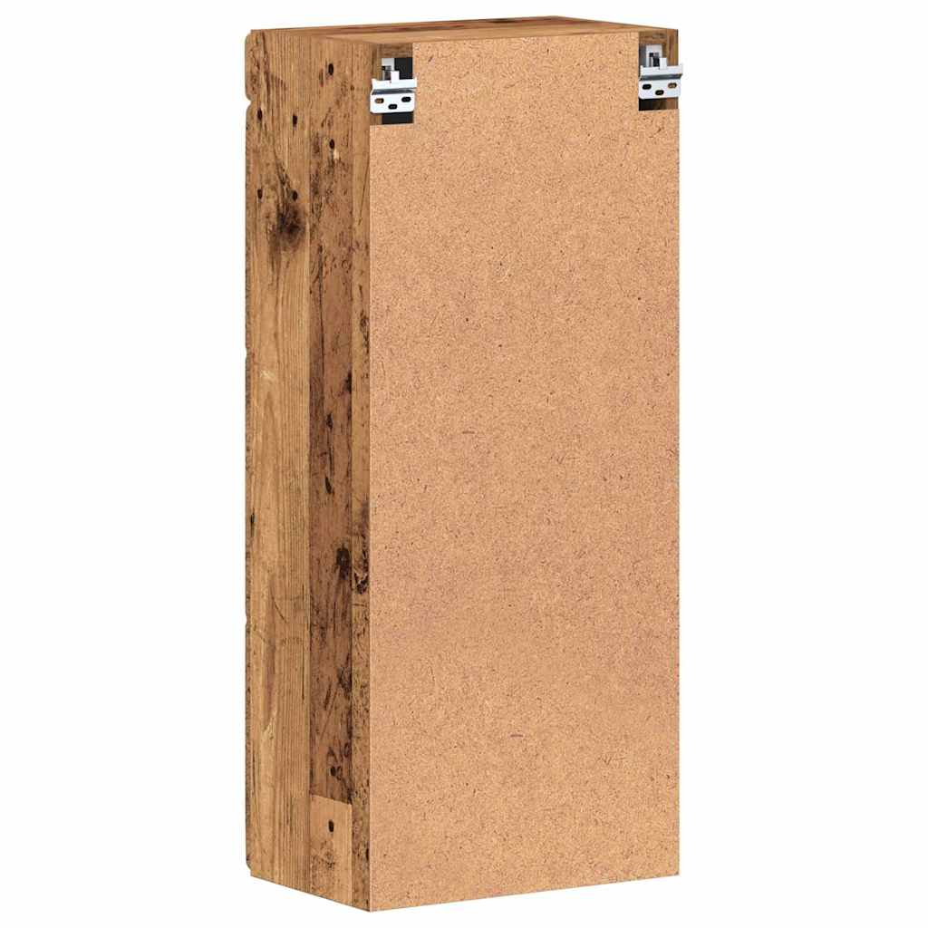 Badezimmer-Wandschrank mit Tür TULUM Altholz 37 x 24,5 x 86 cm
