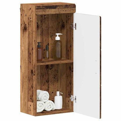 Badezimmer-Wandschrank mit Tür TULUM Altholz 37 x 24,5 x 86 cm
