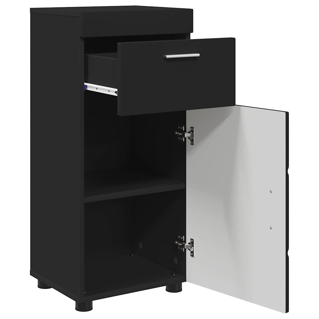 Badezimmerschrank-Set TULUM Schwarz 37 x 31,5 x 82 cm