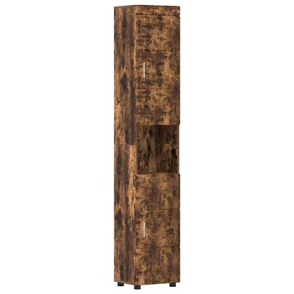 Badezimmerschrank-Set TULUM Geräucherte Eiche Holzwerkstoff